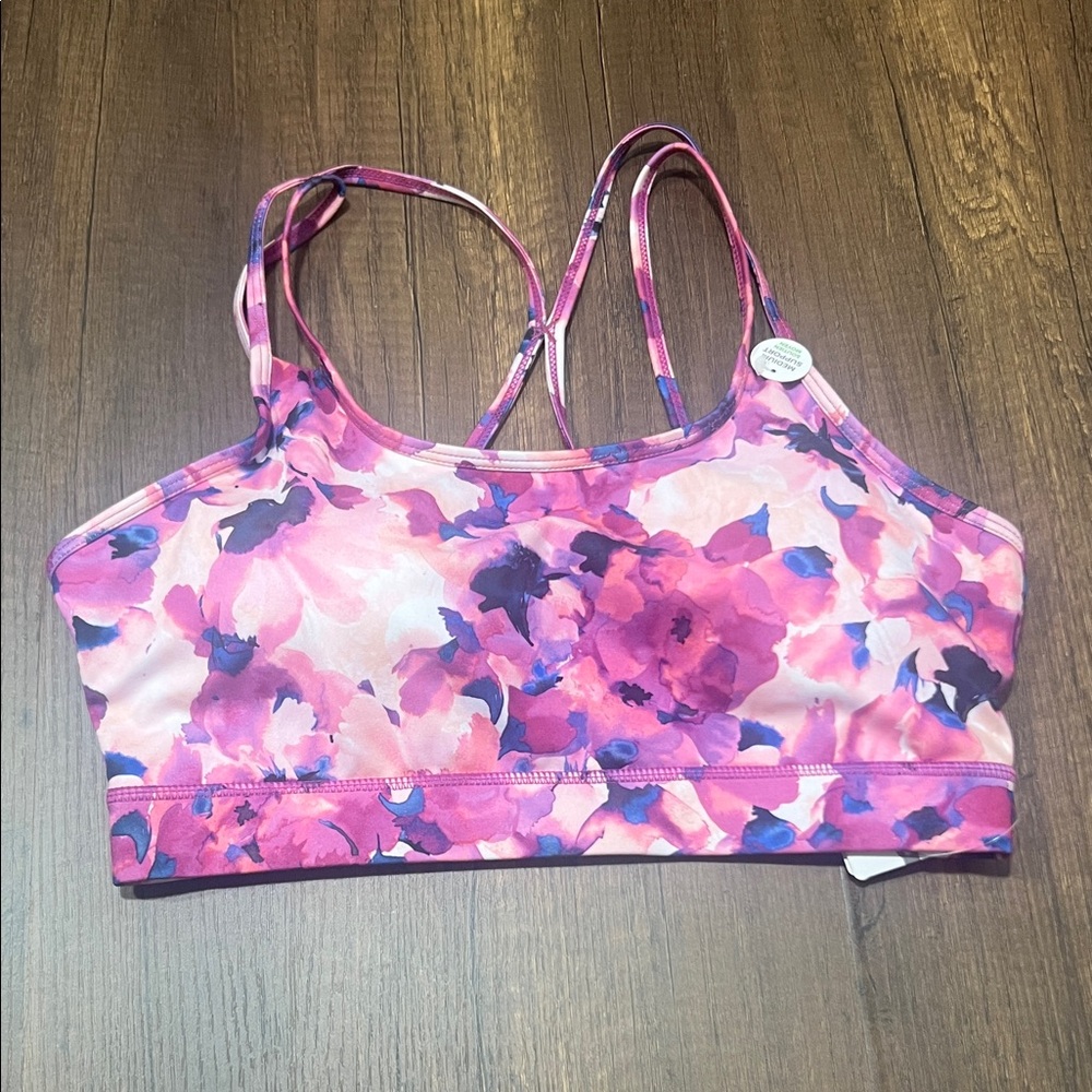 GAIAM Pink and Purple Floral Crop Top. CAJA # 4